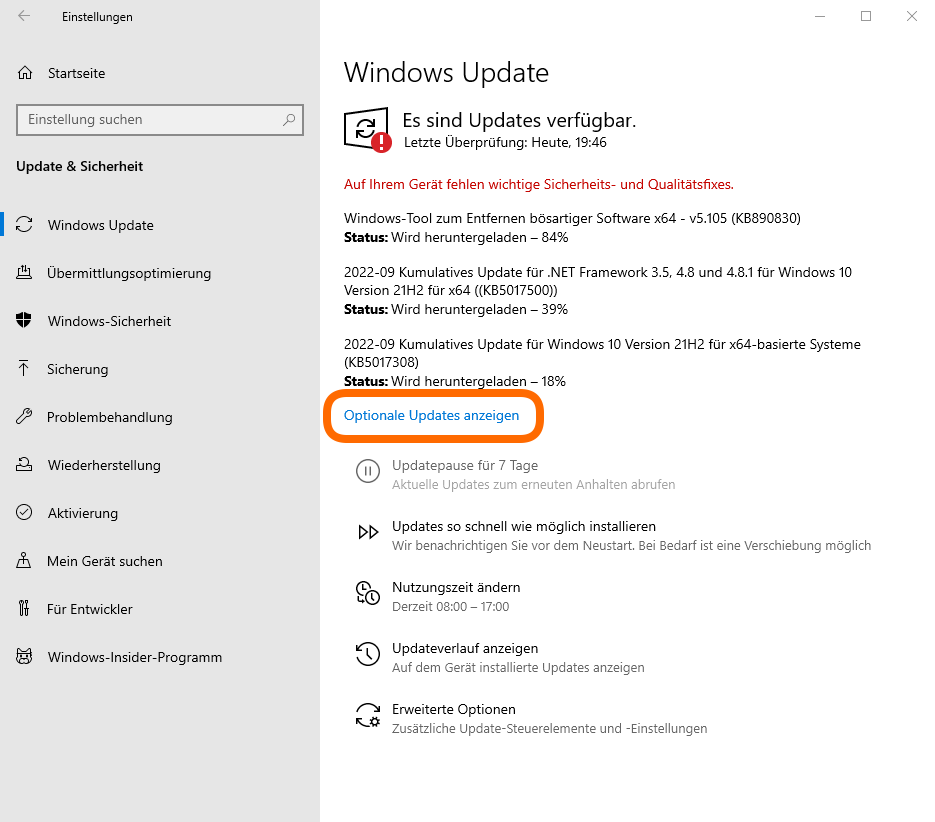 DPM72 EX5 Windows Update 1